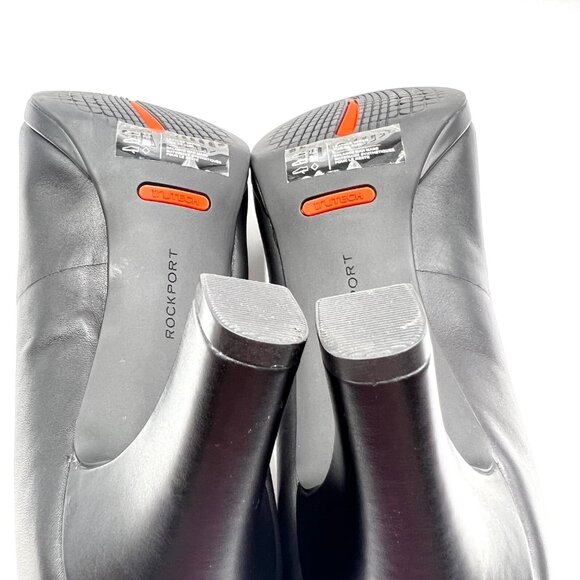 9W 9 WIDE WIDTH Rockport Total Motion Leah Black Nappa Leather Heels Pumps Shoes - Picture 12 of 16